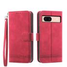 For Google Pixel 8a Dierfeng Dream Line TPU + PU Leather Phone Case(Red) - 1