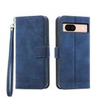 For Google Pixel 8a Dierfeng Dream Line TPU + PU Leather Phone Case(Blue) - 1