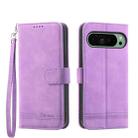For Google Pixel 9 Dierfeng Dream Line TPU + PU Leather Phone Case(Purple) - 1