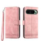 For Google Pixel 9 Dierfeng Dream Line TPU + PU Leather Phone Case(Pink) - 1