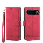 For Google Pixel 9 Pro Dierfeng Dream Line TPU + PU Leather Phone Case(Red) - 1