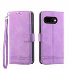 For Google Pixel 9a Dierfeng Dream Line TPU Hybrid PU Leather Phone Case(Purple) - 1