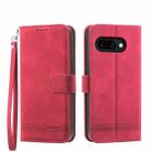 For Google Pixel 9a Dierfeng Dream Line TPU Hybrid PU Leather Phone Case(Red) - 1