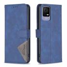 For TCL 40 SE Magnetic Buckle Rhombus Texture Leather Phone Case(Blue) - 1