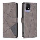 For TCL 40 SE Magnetic Buckle Rhombus Texture Leather Phone Case(Grey) - 1