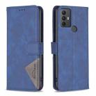For TCL 305 / 306 / 30 SE Magnetic Buckle Rhombus Texture Leather Phone Case(Blue) - 1