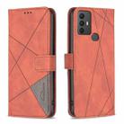 For TCL 305 / 306 / 30 SE Magnetic Buckle Rhombus Texture Leather Phone Case(Brown) - 1