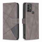 For TCL 305 / 306 / 30 SE Magnetic Buckle Rhombus Texture Leather Phone Case(Grey) - 1