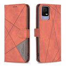 For TCL 405 Magnetic Buckle Rhombus Texture Leather Phone Case(Brown) - 1