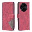 For TCL 50 XE/50 XL 5G Magnetic Buckle Rhombus Texture Leather Phone Case(Red) - 1