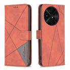 For TCL 50 XE/50 XL 5G Magnetic Buckle Rhombus Texture Leather Phone Case(Brown) - 1