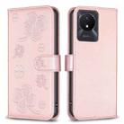 For vivo Y02 4G Four-leaf Embossed Leather Phone Case(Pink) - 1