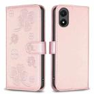 For vivo Y02s Four-leaf Embossed Leather Phone Case(Pink) - 1