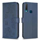 For vivo Y11 / Y12 / Y15 / Y17 Four-leaf Embossed Leather Phone Case(Blue) - 1