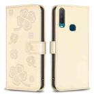 For vivo Y11 / Y12 / Y15 / Y17 Four-leaf Embossed Leather Phone Case(Gold) - 1