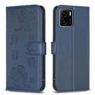 For vivo Y15s Four-leaf Embossed Leather Phone Case(Blue) - 1