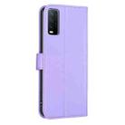 For vivo Y20 Four-leaf Embossed Leather Phone Case(Purple) - 3