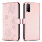 For vivo Y20 Four-leaf Embossed Leather Phone Case(Pink) - 1