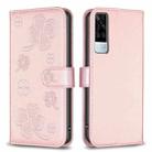 For vivo Y51 2020 / Y51a / Y51s Four-leaf Embossed Leather Phone Case(Pink) - 1