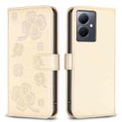 For vivo Y78 5G / Y36 Four-leaf Embossed Leather Phone Case(Gold) - 1
