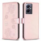 For vivo Y78 5G / Y36 Four-leaf Embossed Leather Phone Case(Pink) - 1