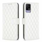 For TCL 40 SE Diamond Lattice Wallet Flip Leather Phone Case(White) - 1