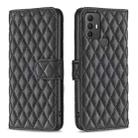 For TCL 305 / 306 / 30 SE Diamond Lattice Wallet Flip Leather Phone Case(Black) - 1