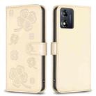 For Motorola Moto E13 4G Four-leaf Embossed Leather Phone Case(Gold) - 1