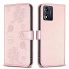For Motorola Moto E13 4G Four-leaf Embossed Leather Phone Case(Pink) - 1