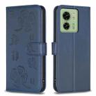 For Motorola Edge 40 5G Four-leaf Embossed Leather Phone Case(Blue) - 1