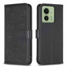 For Motorola Edge 40 5G Four-leaf Embossed Leather Phone Case(Black) - 1