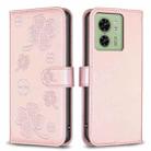 For Motorola Edge 40 5G Four-leaf Embossed Leather Phone Case(Pink) - 1