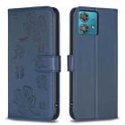 For Motorola Edge 40 Neo Four-leaf Embossed Leather Phone Case(Blue) - 1