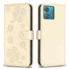 For Motorola Edge 40 Neo Four-leaf Embossed Leather Phone Case(Gold) - 1