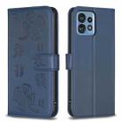 For Motorola Edge 40 Pro 5G / X40 / X40 Pro Four-leaf Embossed Leather Phone Case(Blue) - 1