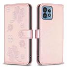 For Motorola Edge 40 Pro 5G / X40 / X40 Pro Four-leaf Embossed Leather Phone Case(Pink) - 1