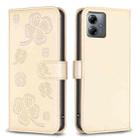 For Motorola Moto G14 4G Four-leaf Embossed Leather Phone Case(Gold) - 1