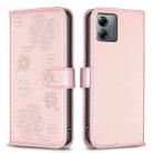 For Motorola Moto G14 4G Four-leaf Embossed Leather Phone Case(Pink) - 1