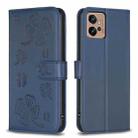 For Motorola Moto G32 4G Four-leaf Embossed Leather Phone Case(Blue) - 1