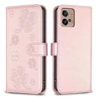 For Motorola Moto G32 4G Four-leaf Embossed Leather Phone Case(Pink) - 1