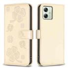 For Motorola Moto G54 5G EU Edition Four-leaf Embossed Leather Phone Case(Gold) - 1