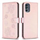 For Motorola Moto G62 Four-leaf Embossed Leather Phone Case(Pink) - 1