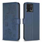 For Motorola Moto G72 Four-leaf Embossed Leather Phone Case(Blue) - 1