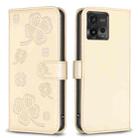 For Motorola Moto G72 Four-leaf Embossed Leather Phone Case(Gold) - 1