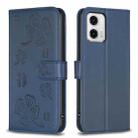 For Motorola Moto G73 5G Four-leaf Embossed Leather Phone Case(Blue) - 1