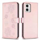 For Motorola Moto G73 5G Four-leaf Embossed Leather Phone Case(Pink) - 1