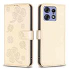 For Motorola Edge 50 Pro 5G Four-leaf Embossed Leather Phone Case(Gold) - 1