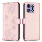 For Motorola Edge 50 Pro 5G Four-leaf Embossed Leather Phone Case(Pink) - 1