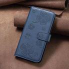 For Motorola Moto G85 Four-leaf Embossed Leather Phone Case(Blue) - 2