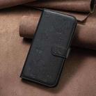 For Motorola Moto G85 Four-leaf Embossed Leather Phone Case(Black) - 2